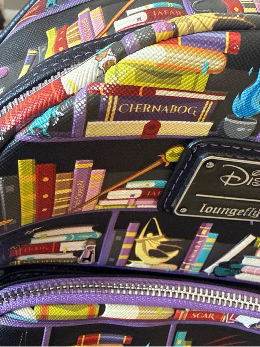Loungefly Disney Villains Bookshelf Print Mini Backpack Multicolor